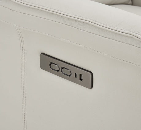 Stone Leather Electric Power Recliner Accent Chair