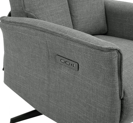 Charcoal Fabric Electric Power Reclining Accent Chair