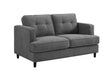Grey Woven Fabric 2 Seater Standard Button Back Sofa