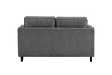 Grey Woven Fabric 2 Seater Standard Button Back Sofa