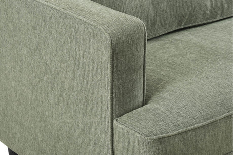 Sage Green Fabric 3 Seater Buttoned Standard Back Sofa