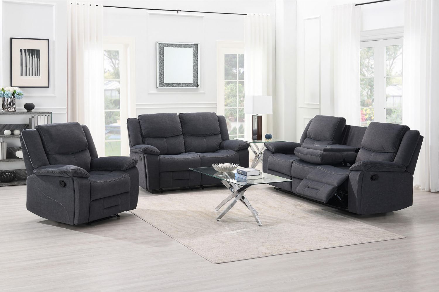 Klayton 1 Seater Manual Recliner Charcoal