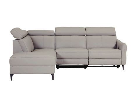 Stone Fabric Large Electric Corner Recliner Sofa LHF