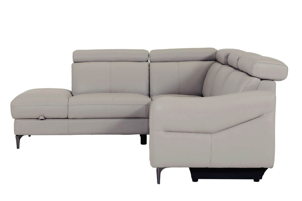 Stone Fabric Large Electric Corner Recliner Sofa LHF