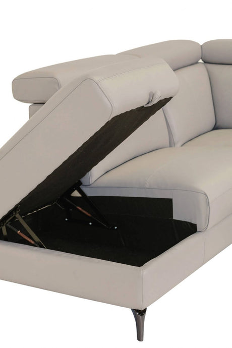 Stone Fabric Large Electric Corner Recliner Sofa LHF