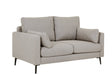 Grey Woven Fabric 2 Seater Sofa with Black Metal Legs