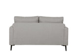 Grey Woven Fabric 2 Seater Sofa with Black Metal Legs