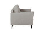 Grey Woven Fabric 2 Seater Sofa with Black Metal Legs