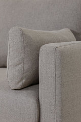 Grey Woven Fabric 2 Seater Sofa with Black Metal Legs