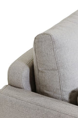 Grey Woven Fabric 2 Seater Sofa with Black Metal Legs