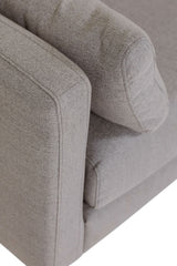 Grey Woven Fabric 2 Seater Sofa with Black Metal Legs