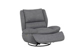 Grey Fabric Electric Reclining Swivel Glider Chair