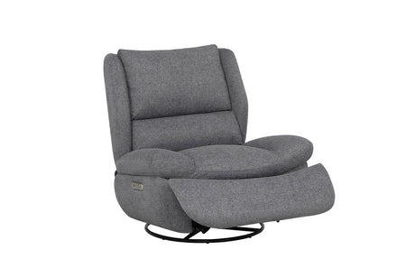 Grey Fabric Electric Reclining Swivel Glider Chair