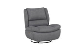 Grey Fabric Electric Reclining Swivel Glider Chair