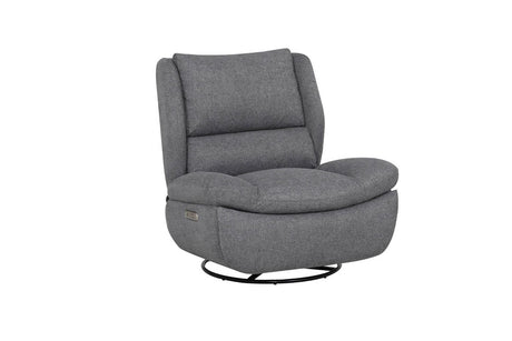 Grey Fabric Electric Reclining Swivel Glider Chair