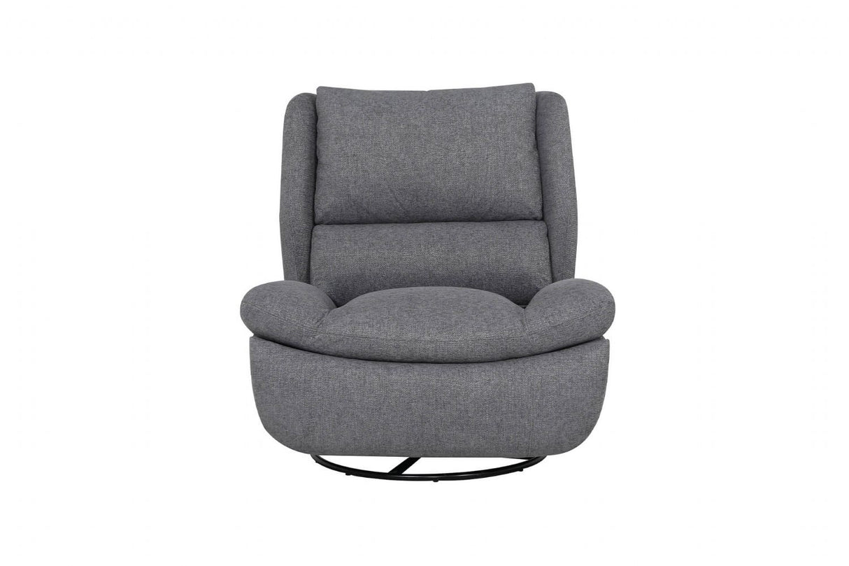 Grey Fabric Electric Reclining Swivel Glider Chair