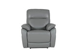 Steel Grey Leather 1 Seater Electric Recliner Armchair