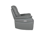 Steel Grey Leather 1 Seater Electric Recliner Armchair
