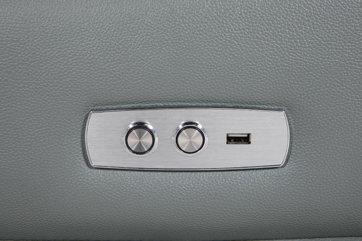 Steel Grey Leather 1 Seater Electric Recliner Armchair