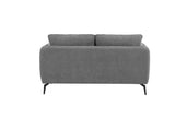 Grey Fabric 2 Seater Pillow Back Sofa Retro Legs