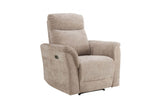 Mocha Woven Fabric Electric Power Recliner Chair