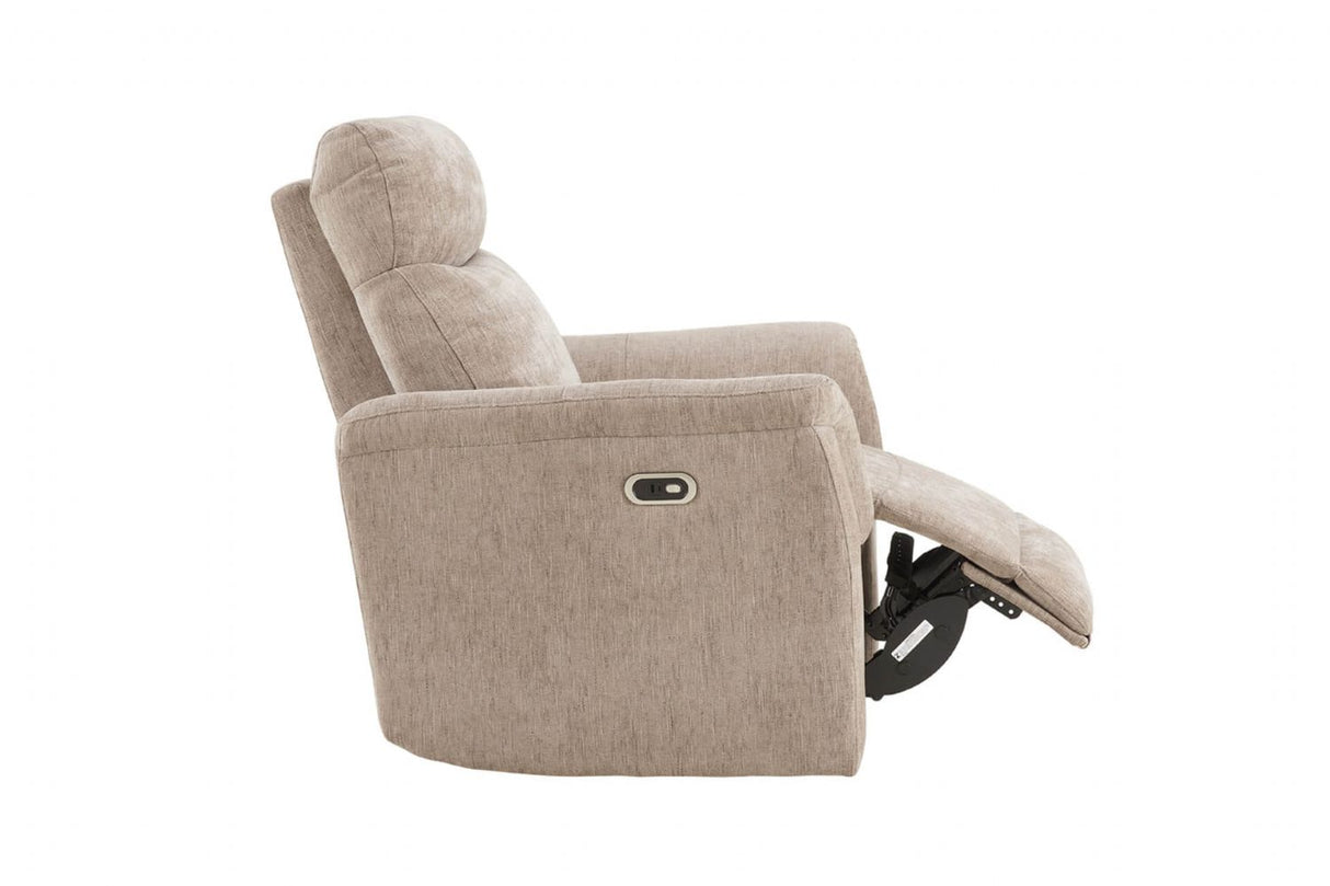 Mocha Woven Fabric Electric Power Recliner Chair
