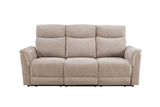Mocha Woven Fabric Electric Power Recliner 3 Seater Sofa