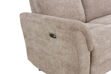 Mocha Woven Fabric Electric Power Recliner 3 Seater Sofa