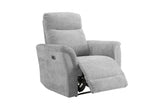 Grey Woven Fabric Electric Power Recliner Chair