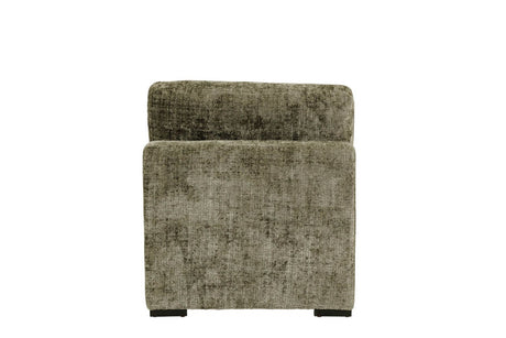 Green Chenille Fabric Armless Sectional Unit