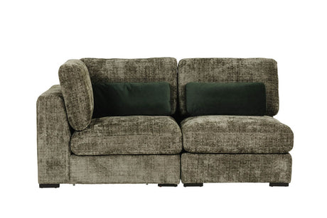 Green Chenille Fabric Armless Sectional Unit