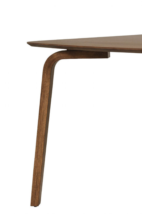 Brown Walnut 150cm Rectangular Dining Table with Curved Legs