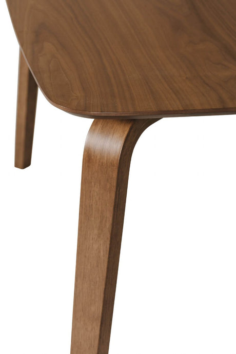 Brown Walnut 150cm Rectangular Dining Table with Curved Legs