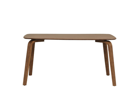 Brown Walnut 150cm Rectangular Dining Table with Curved Legs