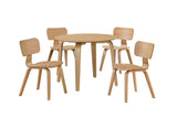 Natural Oak Retro Dining Chair with Solid Seat