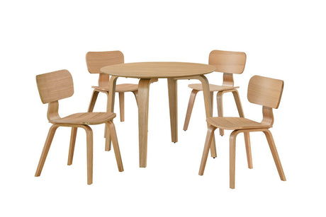 Natural Oak Retro Dining Chair with Solid Seat