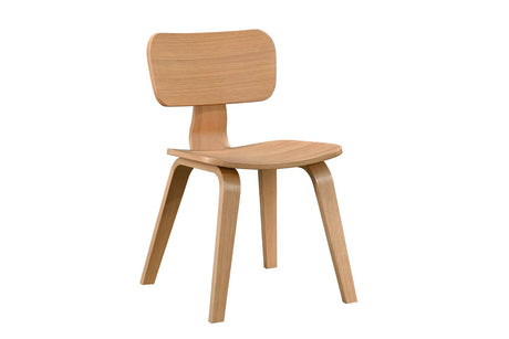 Natural Oak Retro Dining Chair with Solid Seat