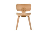 Natural Oak Retro Dining Chair with Solid Seat