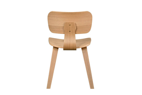 Natural Oak Retro Dining Chair with Solid Seat