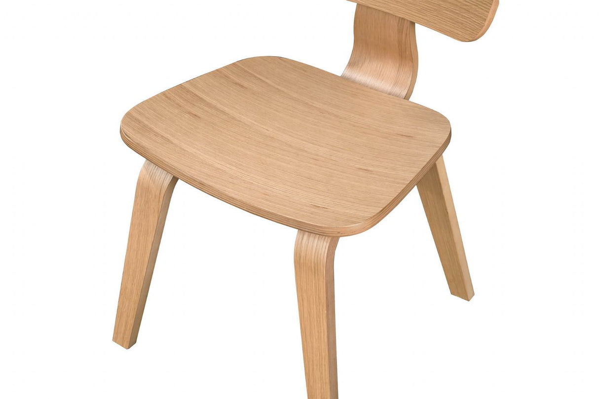 Natural Oak Retro Dining Chair with Solid Seat