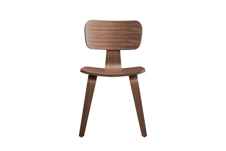 Brown Walnut Retro Dining Chair with Solid Seat