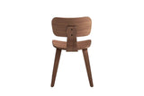 Brown Walnut Retro Dining Chair with Solid Seat