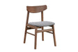 Brown Walnut Dining Chair with Padded Fabric Seat