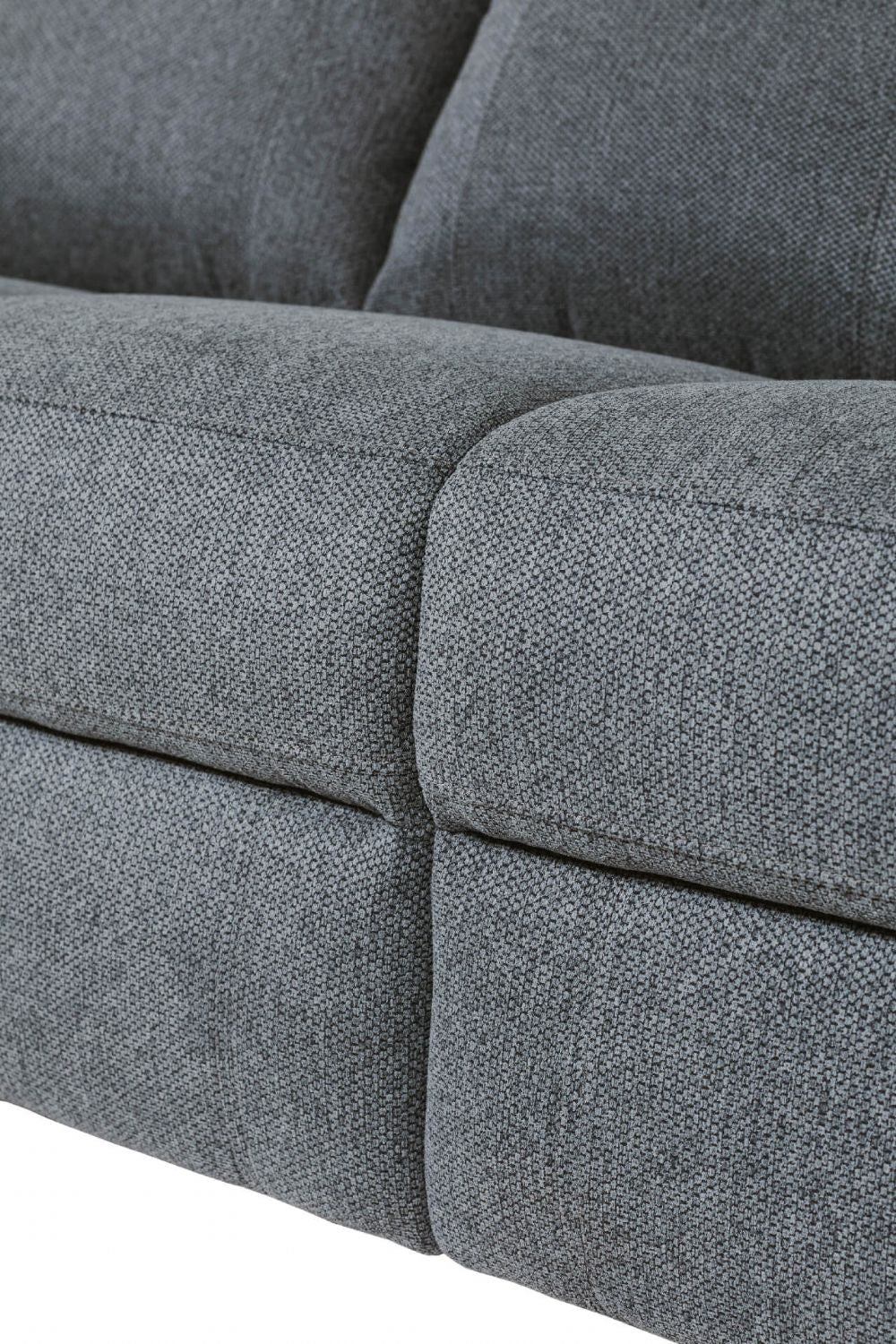 Blue Fabric 3 Seater Standard Back Sofa Cushioned Headrest