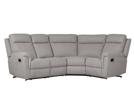 Grey Fabric Large 4 Seater Manual Corner Recliner Sofa