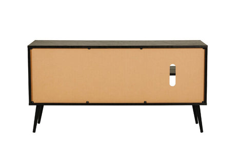 Black Wooden Large TV Media Entertainment Unit