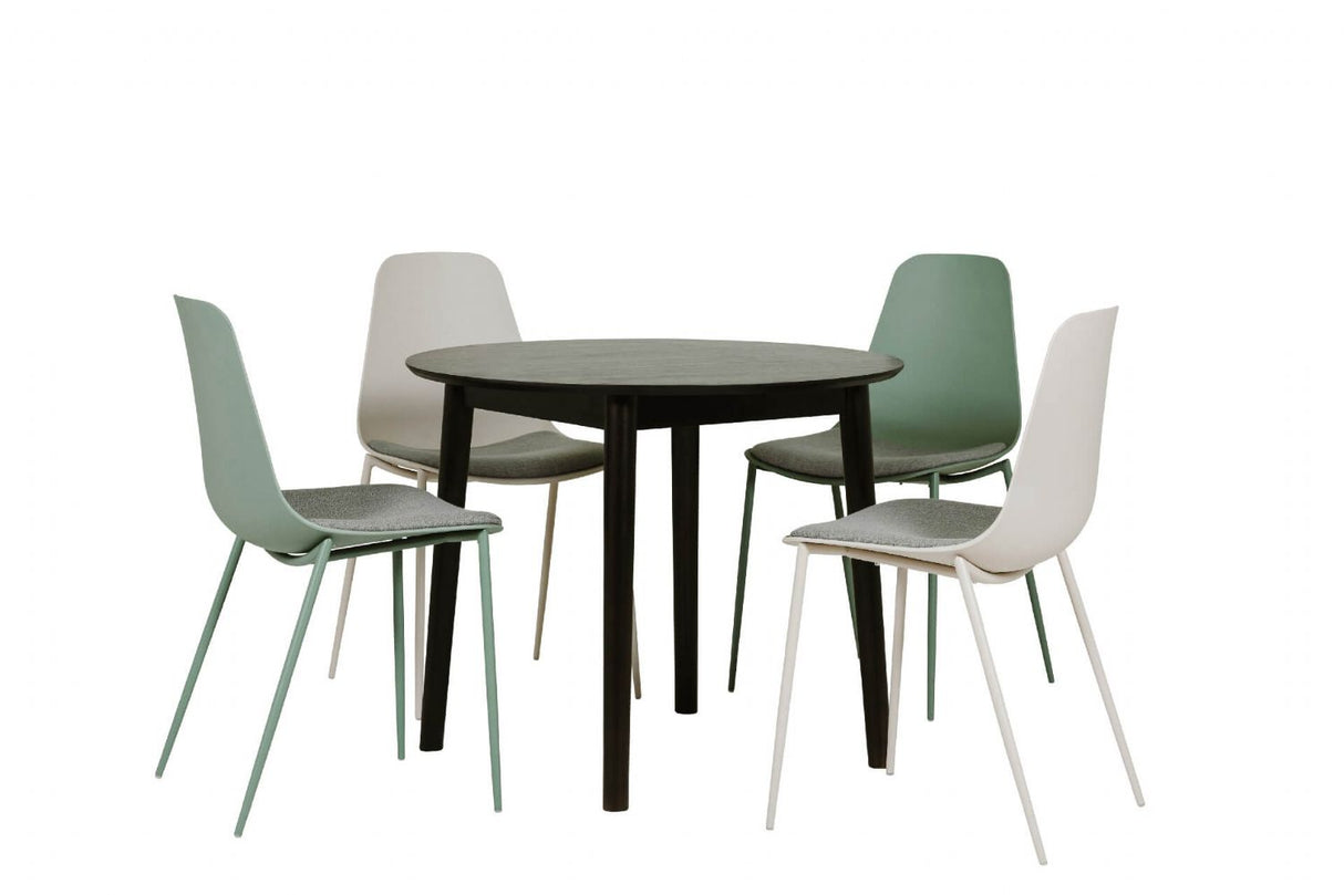 Black Wooden Small Round Dining Table 90cm