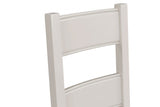 Tall Ladder Back Dining Chair Grey Fabric Padded Seat