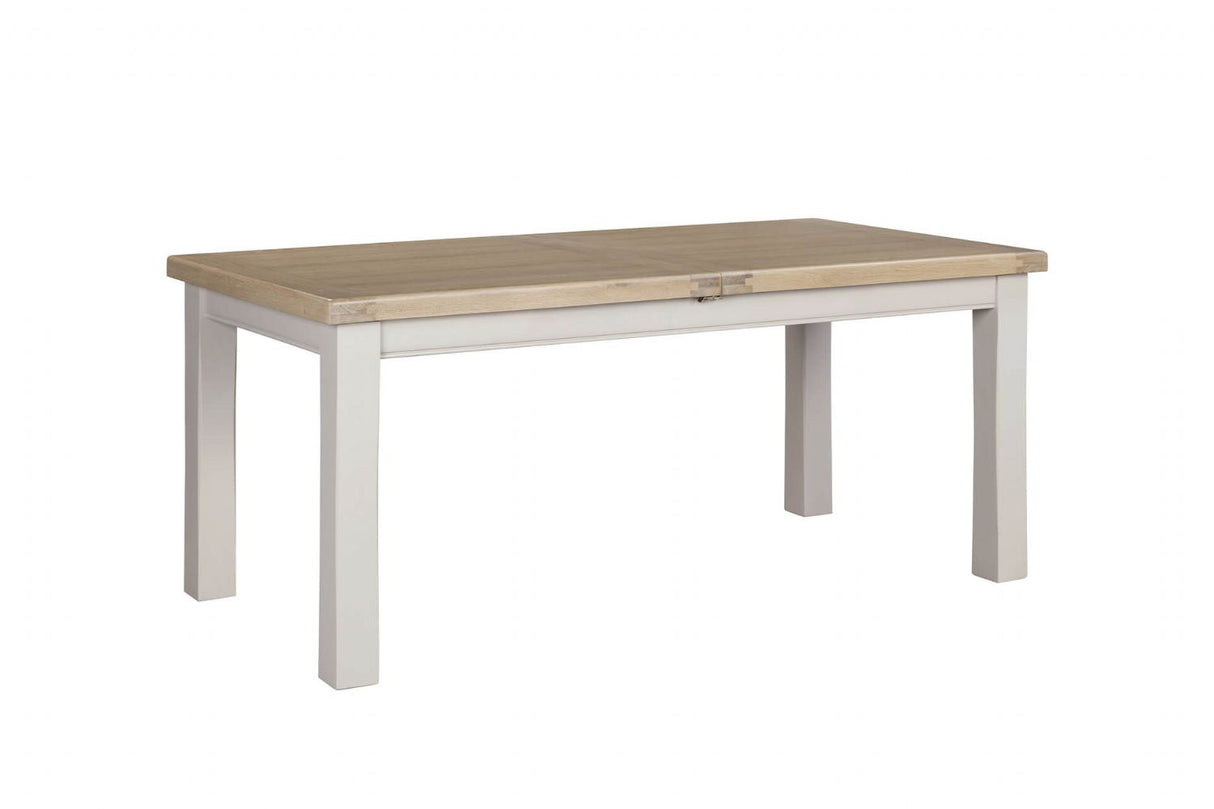 Taupe Wooden Extending Dining Table Oak Top 120 to 165cm