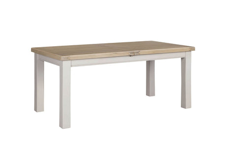 Taupe Wooden Extending Dining Table Oak Top 120 to 165cm